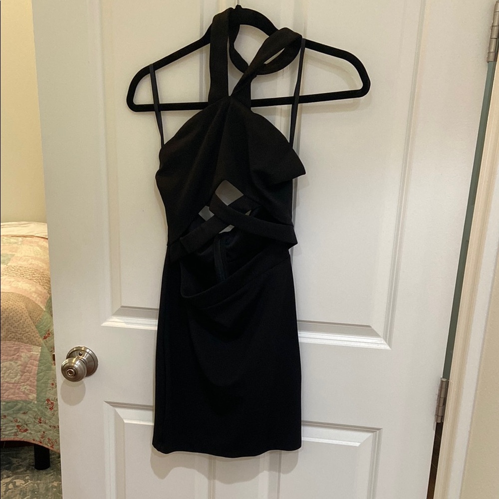 Elegant Black Halter Dress